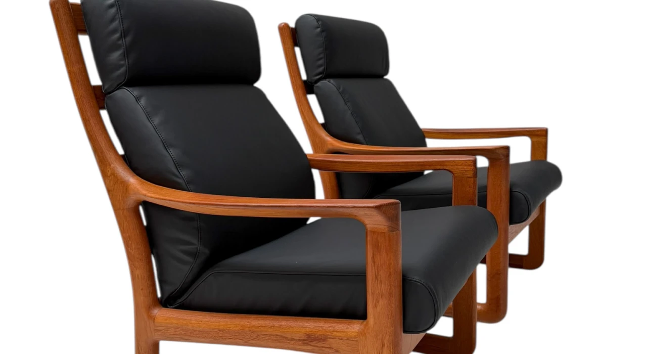 Mid-Century Modern Chairs and Hocker by Johannes Andersen for Silkeborg, 1960s
